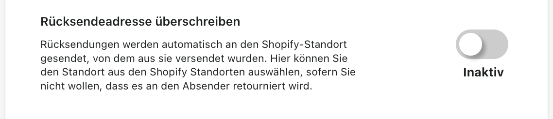 Rücksendeadresse 2