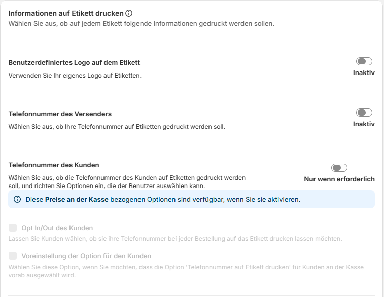 Informationen am Etikett 10