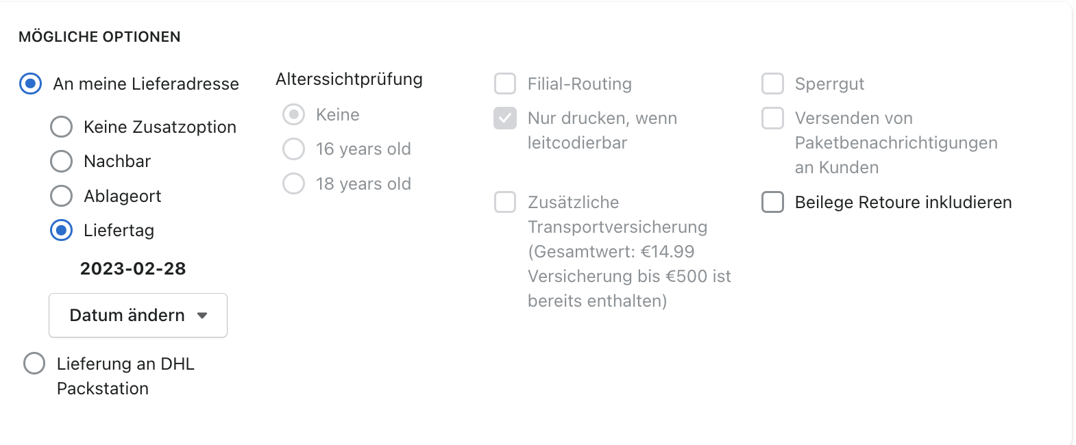 Preferred delivery services 13